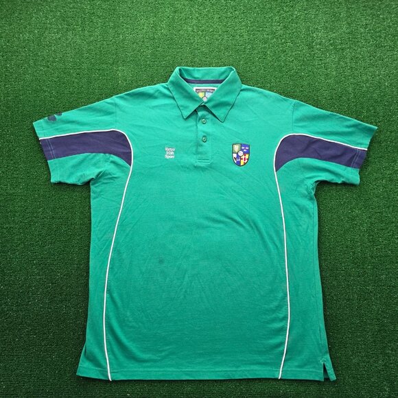 Retro Irish Rugby Polo Shirt Mens 2XL Green Short Sleeve British Irish‎ Lion - Picture 1 of 12